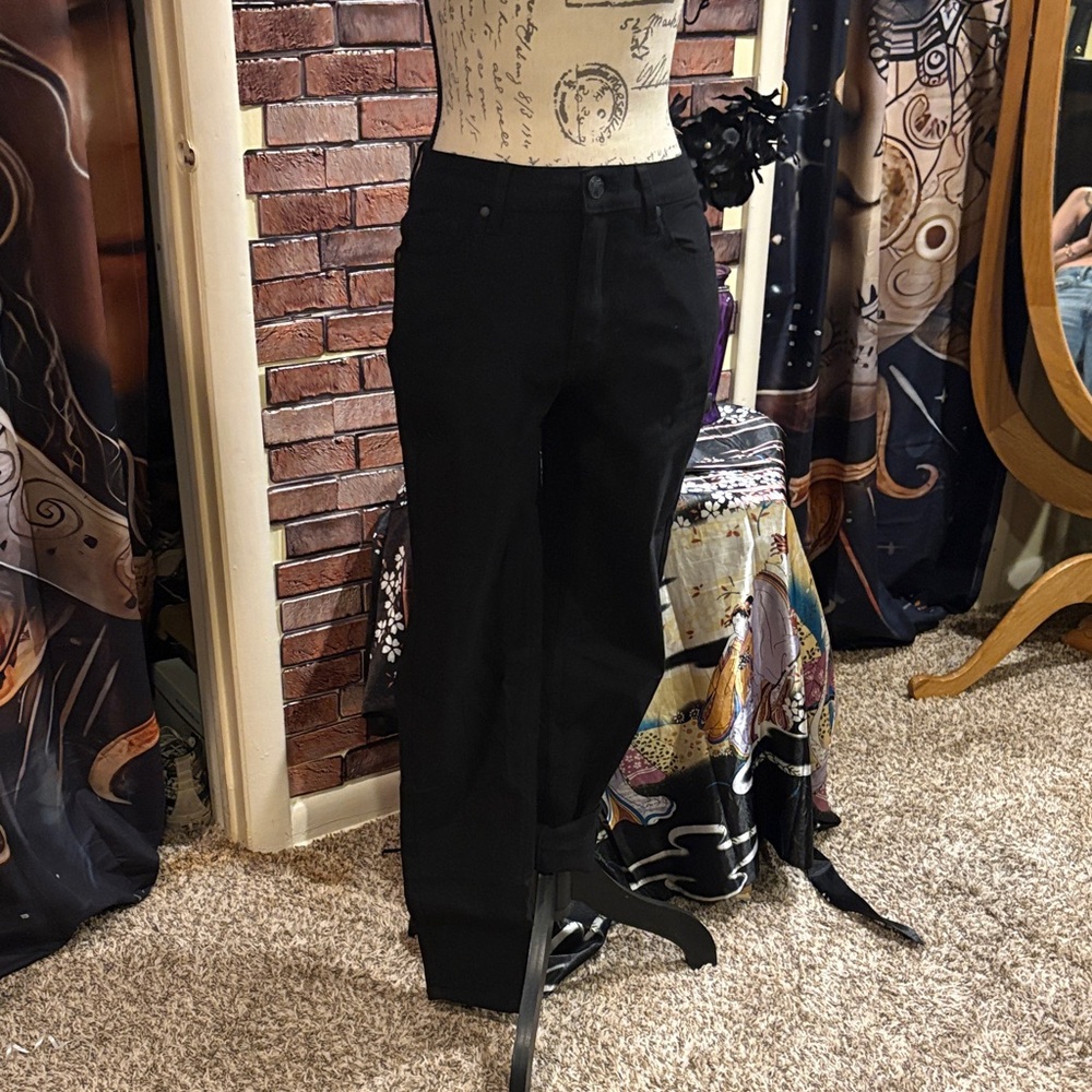 Black Straight-Leg Pants